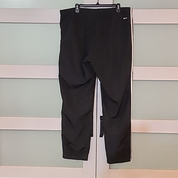 Adidas Men's Climalite Mesh Lined Black Track Pants Zip Ankle Size XL - Picture 3 of 5